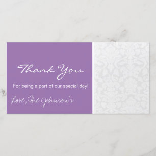 Cartes photos vintages blancs pourpres de Merci de