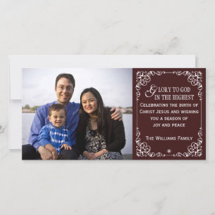 Cartes photos vintages chrétiens rouges de Noël