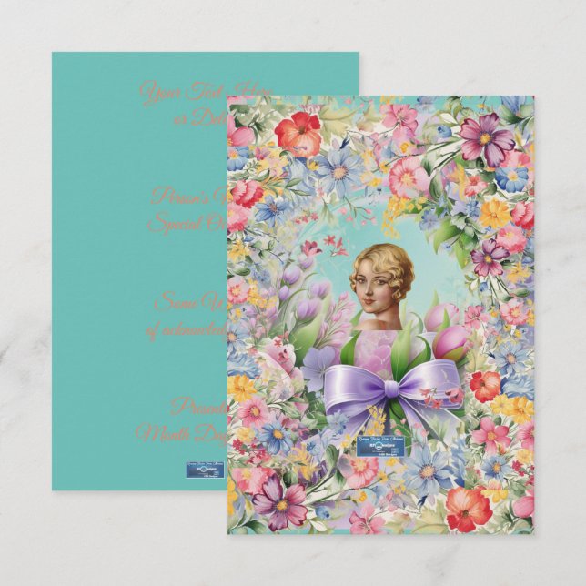 Cartes Plates 1 Sarcelle(Cameo Garden)RFPMDesigns© (Devant / Derrière)