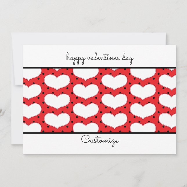 Cartes plates cœurs et pois de la Saint-Valentin (Devant)