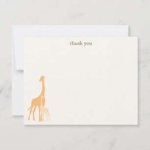 Cartes plates de Merci de girafe de maman et de