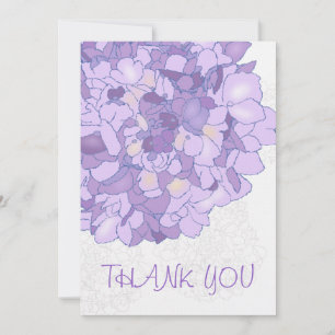 Cartes plates de remerciement à motif floral viole