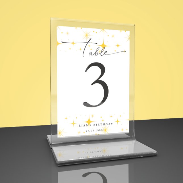 Cartes plates de tableau d'anniversaire jaune étin (Créateur téléchargé)