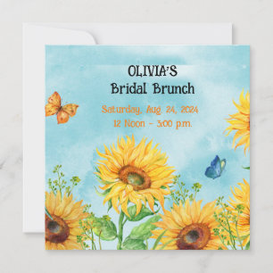 CARTES PLATES D'INVITATION THÈME TOURNESOL POUR MA