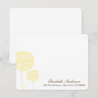 Cartes plates jaunes de pissenlits