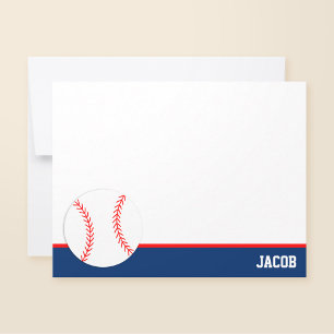Cartes plates personnalisées de baseball Rouge Ble