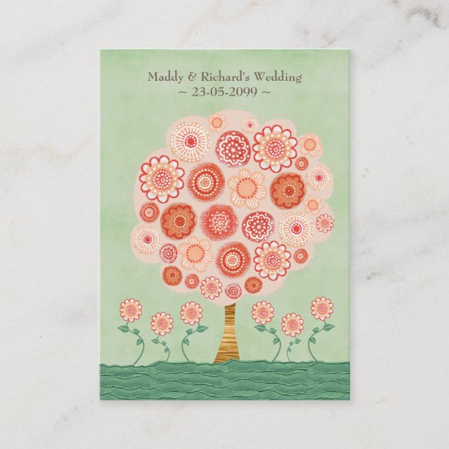 Cartes plates RSVP Mariage Tangerine Dream Tree (Devant)