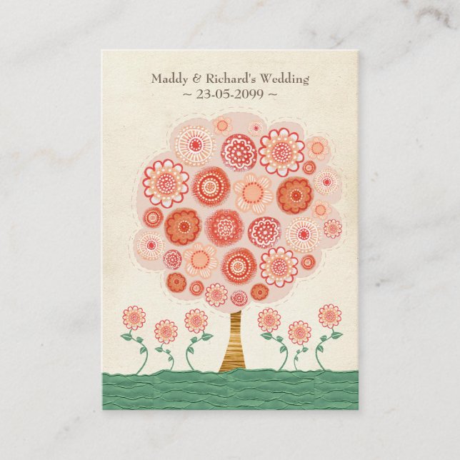 Cartes plates RSVP Mariage Tangerine Dream Tree (Devant)