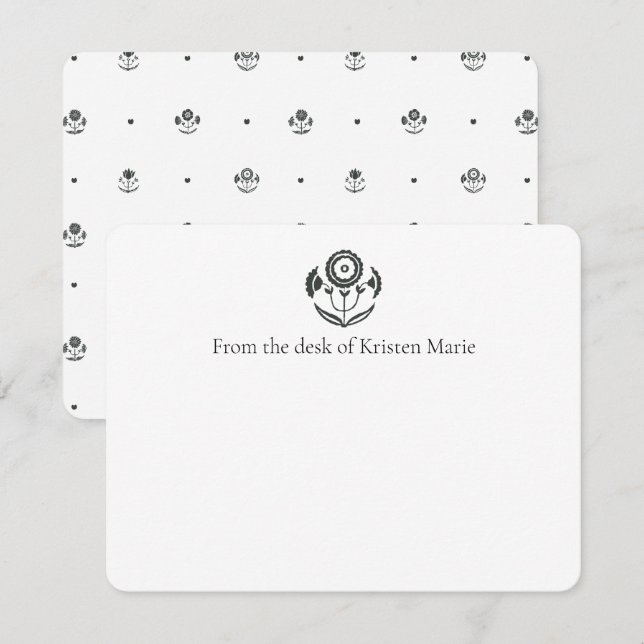 Cartes plats à imprimer noir et blanc (Devant / Derrière)