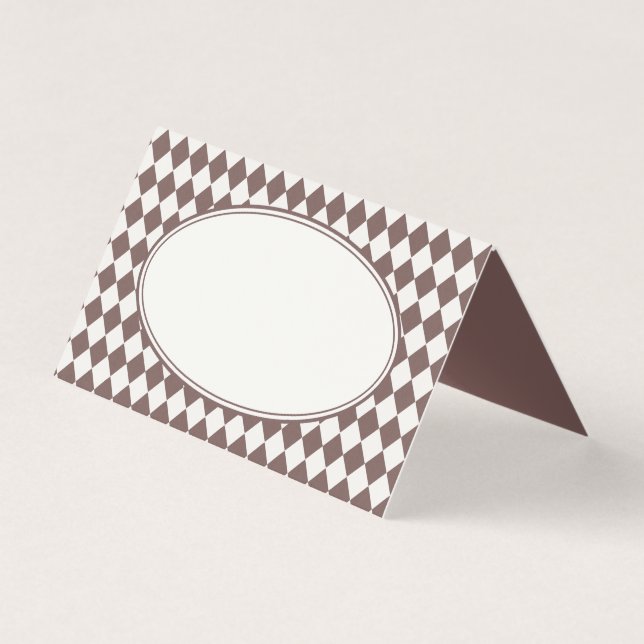 Cartes pliées à motif harlequin marron (Front)