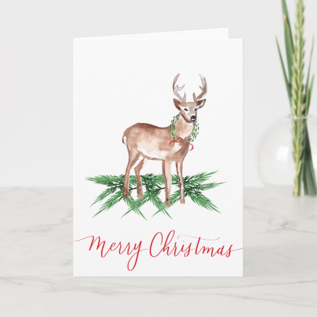 Cartes pliées de cerfs de Noël (Devant)