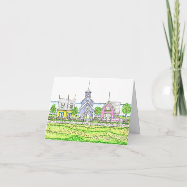 Cartes pliées de cottages de plage (Devant)
