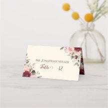 Cartes pliées de mariage aux roses florales Bourgo