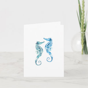 Cartes pliées de plage Turquoise Bleu Hippocampes