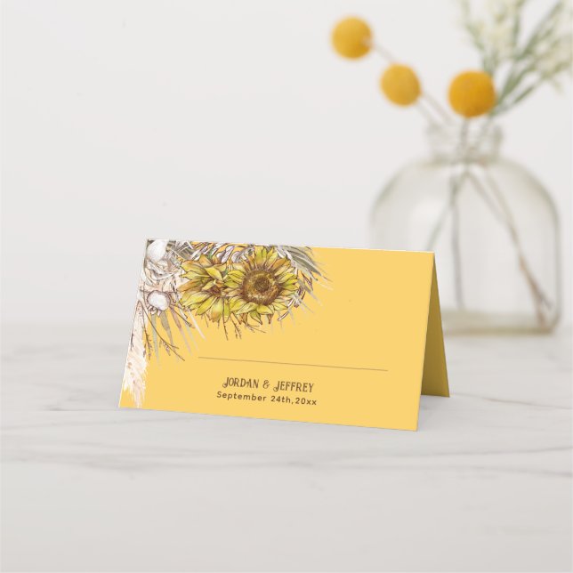 Cartes pliées de tournesols de moutarde rustique (Devant)