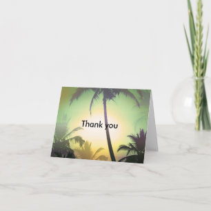 Cartes pliées Merci Palmiers Chaleur Tropicale Pla