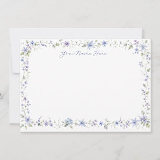 Cartes pliées personnalisées à fleurs sauvages ble