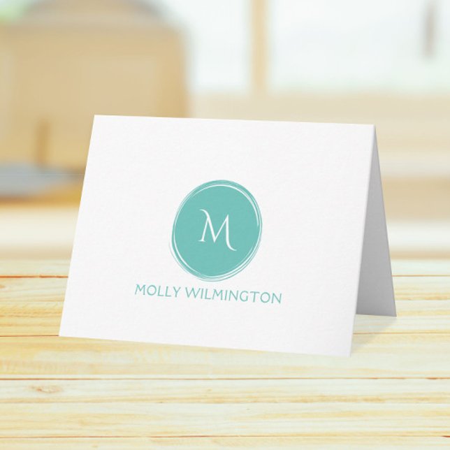 Cartes pliées simples avec monogramme en cercle de (Créateur téléchargé)