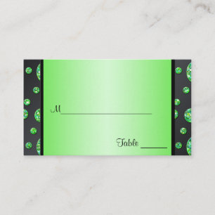 Cartes Pois de Glitterie Noire et Lime