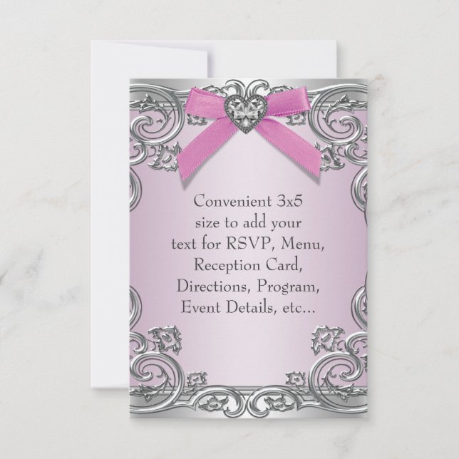 Cartes polyvalentes RSVP rose (Devant)