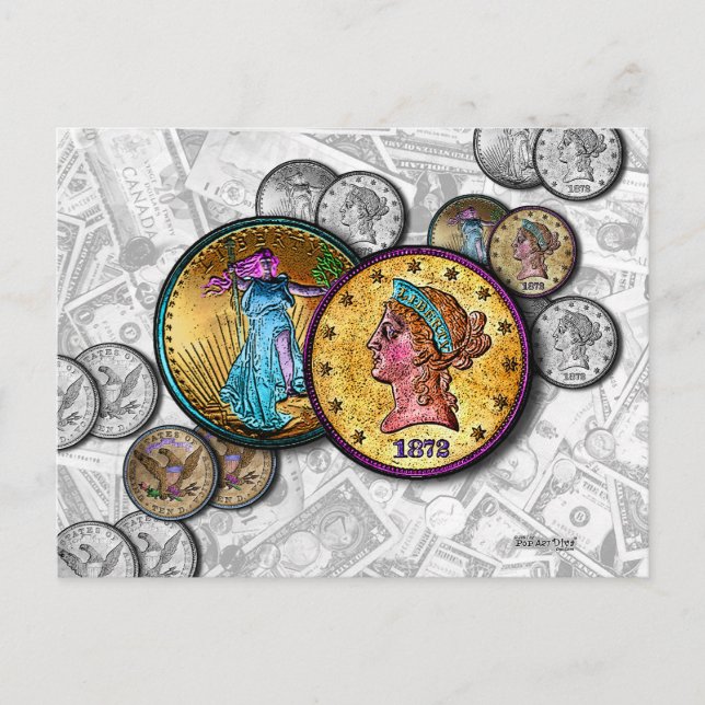 CARTES POST - Big Coin Pop Art (Devant)
