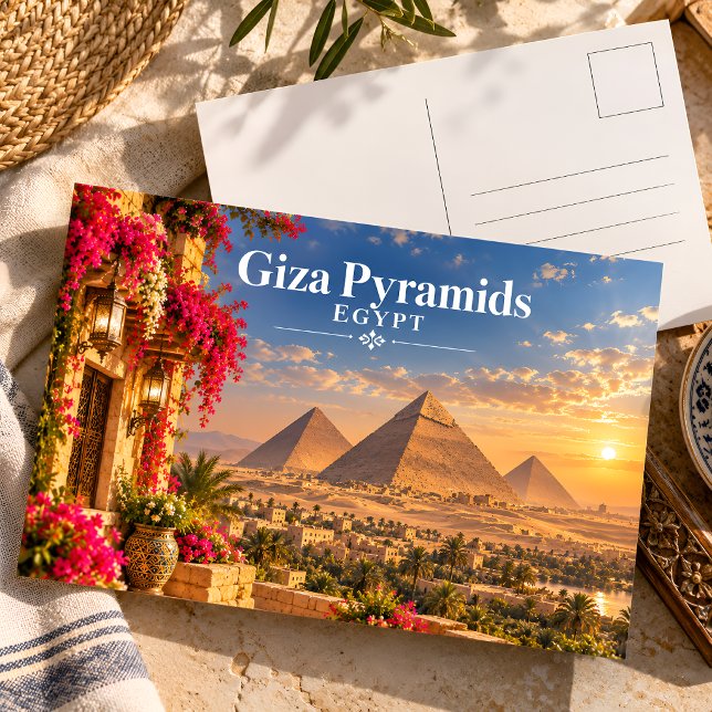 Cartes postale de voyage Pyramides de Gizeh Egypte (Créateur téléchargé)