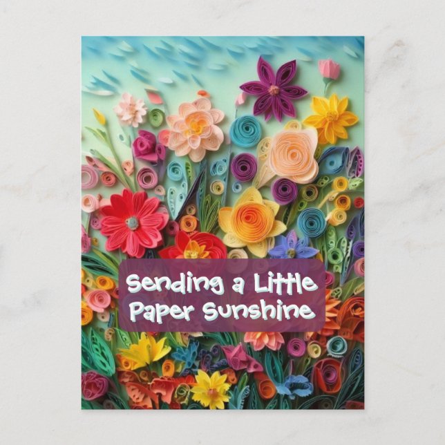 Cartes postale florale de soleil de printemps (Devant)