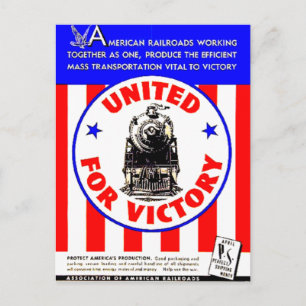Cartes Postales 1940 De Railroads United For War E