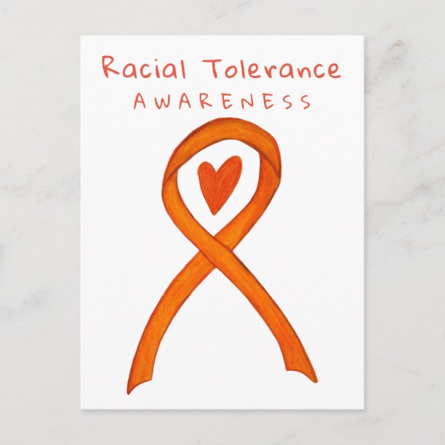 Cartes postales à ruban pour la tolérance raciale (Devant)