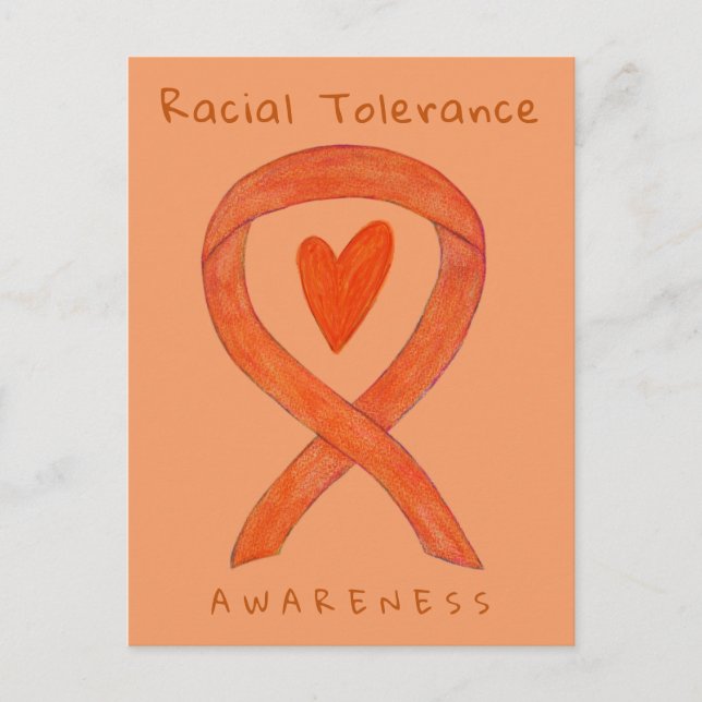 Cartes postales à ruban pour la tolérance raciale (Devant)