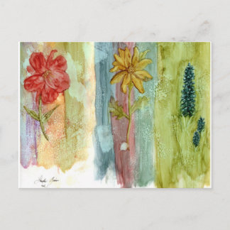 Cartes postales à trois fleurs