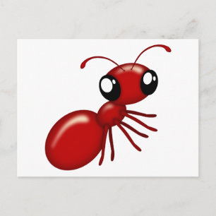 Cartes postales adorables Cartoon Red Ant