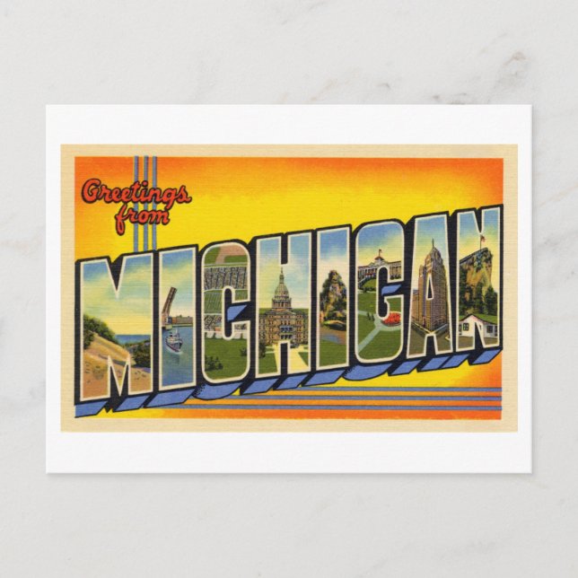 Cartes postales anciennes du Michigan (Devant)