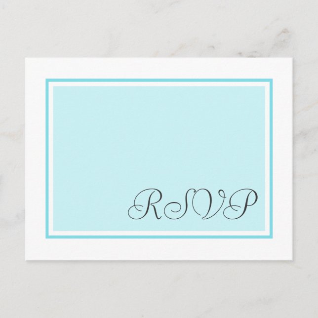 Cartes postales Aqua et Turquoise Wedding RSVP (Devant)