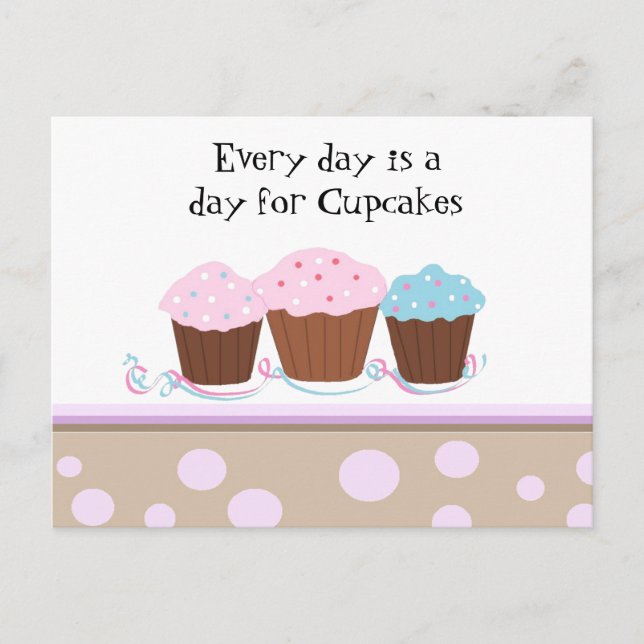 Cartes postales avec cupcakes et message mignon (Devant)
