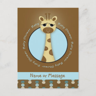Cartes postales baby shower Giraffe