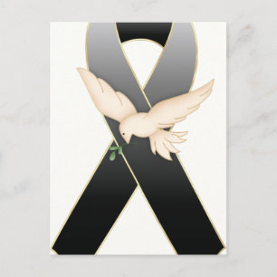 Cartes postales Black with Dove Ribbon Awareness