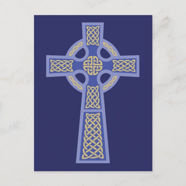Cartes postales Blue Celtic Cross (Devant)