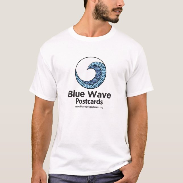 Cartes postales Blue Wave - T-Shirt basique pour h (Devant)