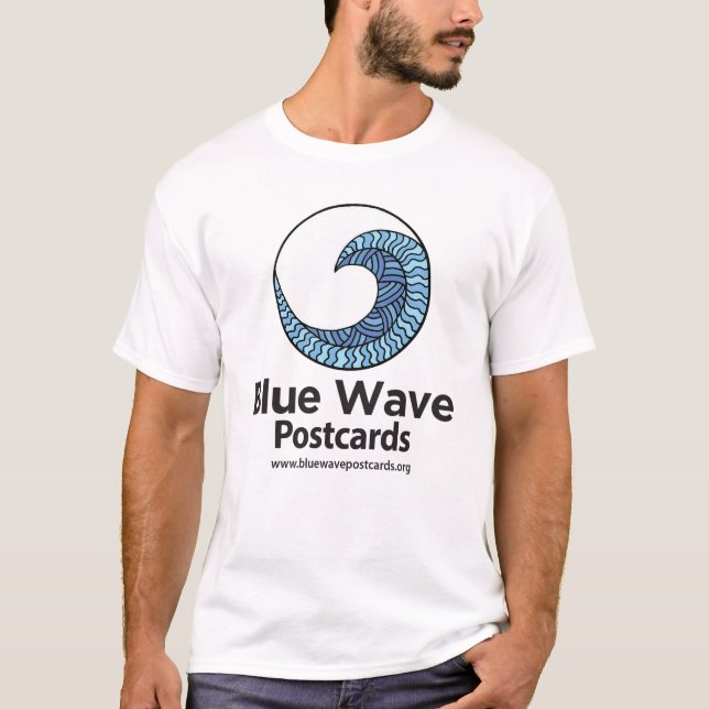 Cartes postales Blue Wave - T-Shirt basique pour h (Devant)