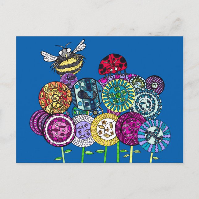 Cartes postales Bugs et Fleurs (Devant)