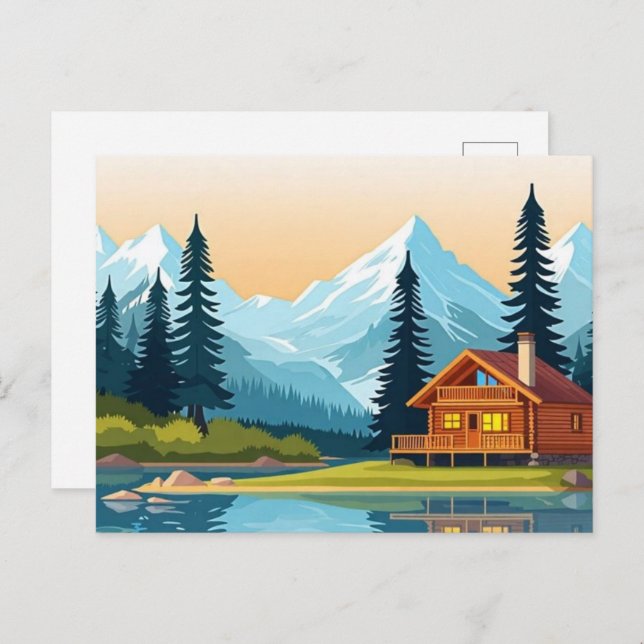 Cartes postales Cabines rustiques 🏕️ | Retraites  (Devant / Derrière)