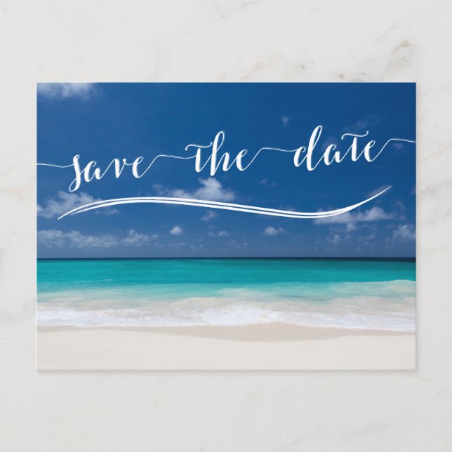 Cartes postales Calligraphy Beach Save The Date (Devant)