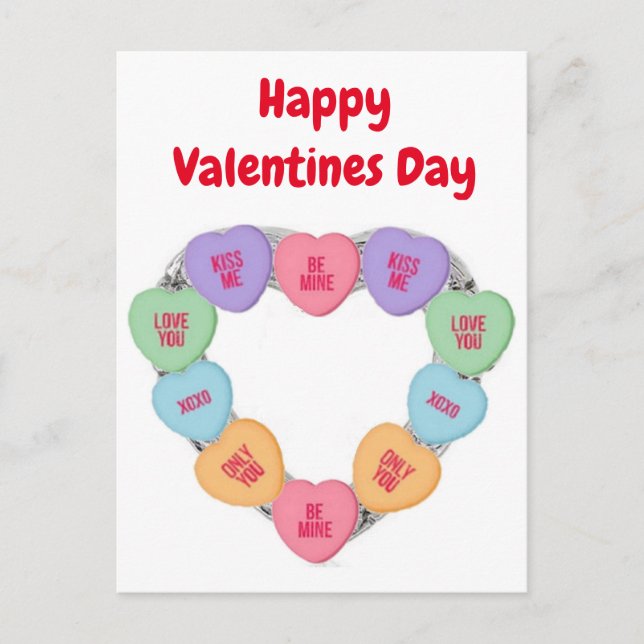 Cartes postales Candy Coeurs d'amour (Devant)