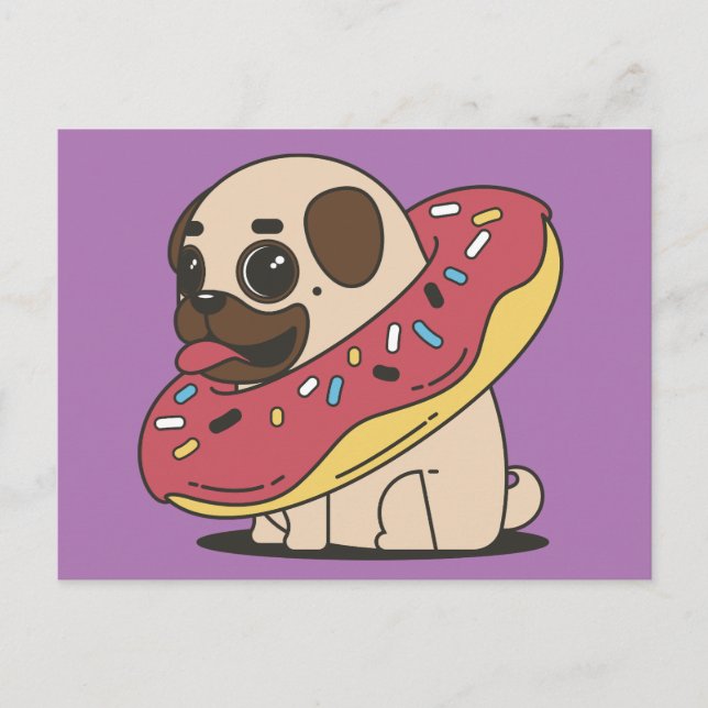 CARTES POSTALES carlin DOG DONUT (Devant)