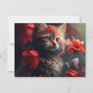 Cartes Postales Cat Fleur