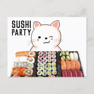 CARTES POSTALES CHAT SUSHI