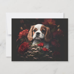 Cartes Postales chien Fleur