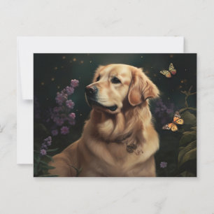 Cartes Postales chien Fleur