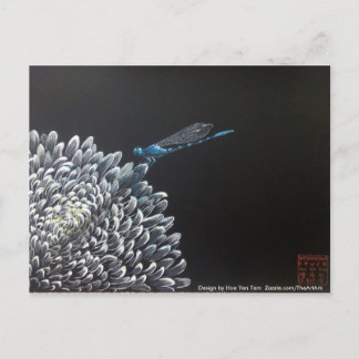 Cartes postales - Chrysanthemum et damselfly